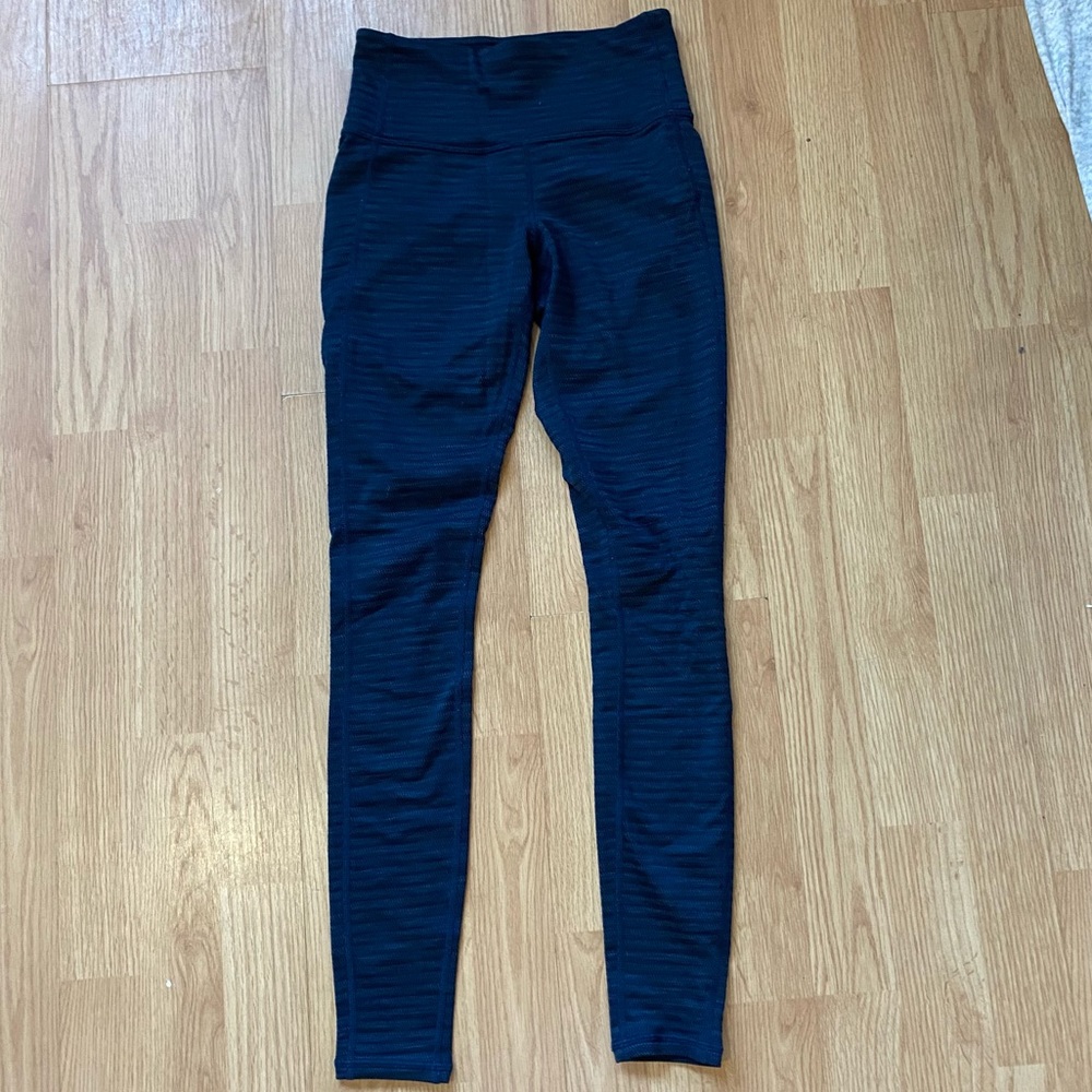 Navy Striped Leggings